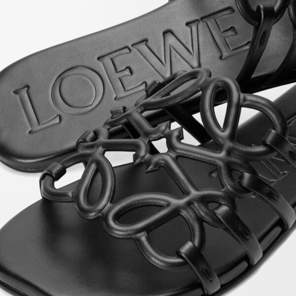 Loewe Petal Anagram Black Slide