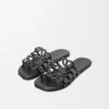 Loewe Petal Anagram Black Slide