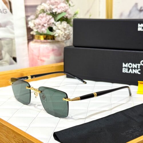 Mont Blanc Green Rectangular Men’s Sunglass