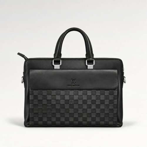 Louis Vuitton Black Embossed Grid Laptop Bag