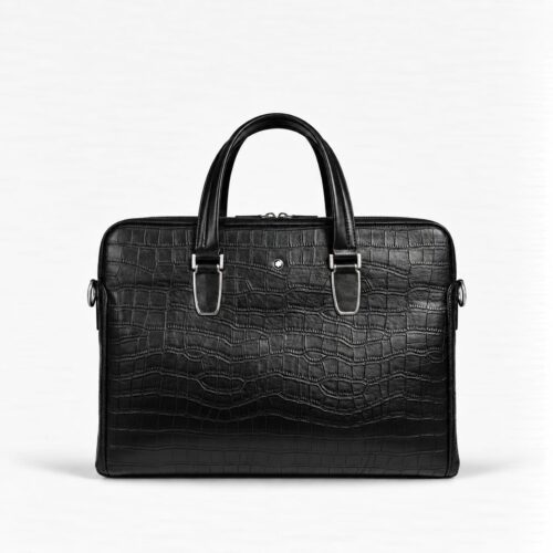 Montblack Black Signature Croco Laptop Bag