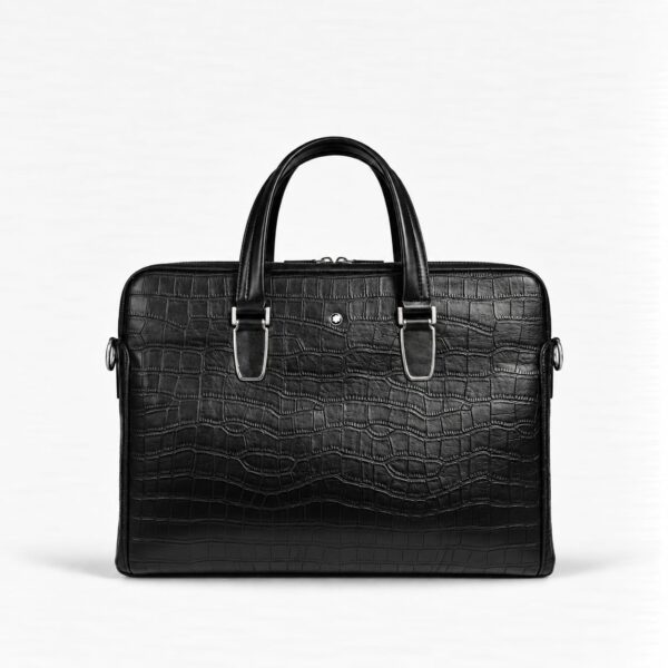Montblack Black Signature Croco Laptop Bag