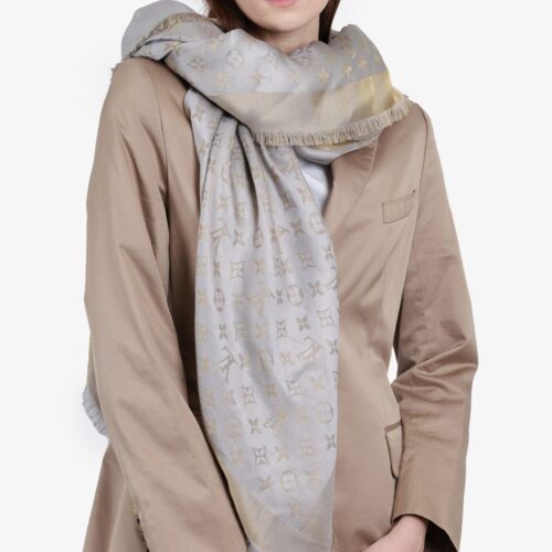 Louis Vuitton Grey Shimmer Semi Woolen Stole