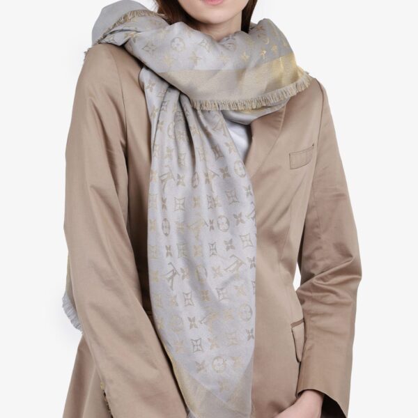 Louis Vuitton Grey Shimmer Semi Woolen Stole