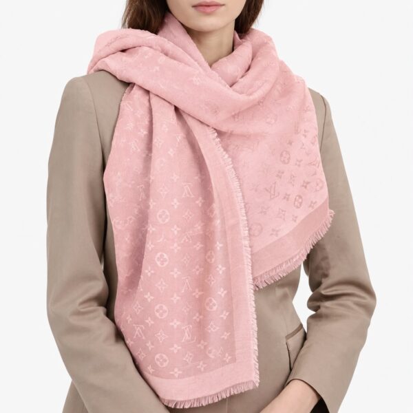 Louis Vuitton Pink Shimmer Semi Woolen Stole