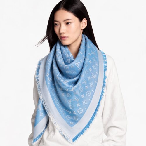 Louis Vuitton Blue Shimmer Semi Woolen Stole