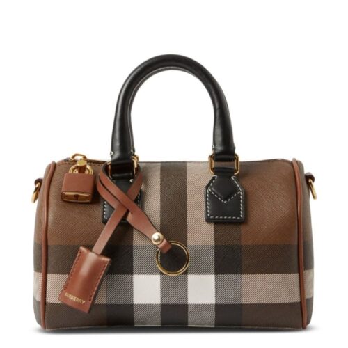 Burberry Check Mini Bowling Bag (With Box)