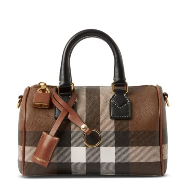Burberry Check Mini Bowling Bag (With Box)
