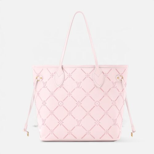 Louis Vuitton Neverfull MM Pink Empreinte Tote (With Double box)