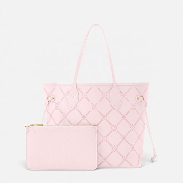 Louis Vuitton Neverfull MM Pink Empreinte Tote (With Double box)