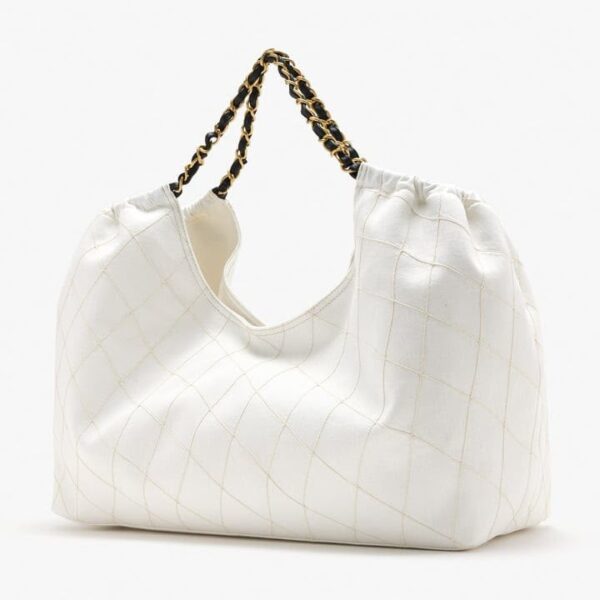 Chanel Coco White Maxi Beach Hobo Tote
