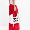 Chanel Coco White Maxi Beach Hobo Tote