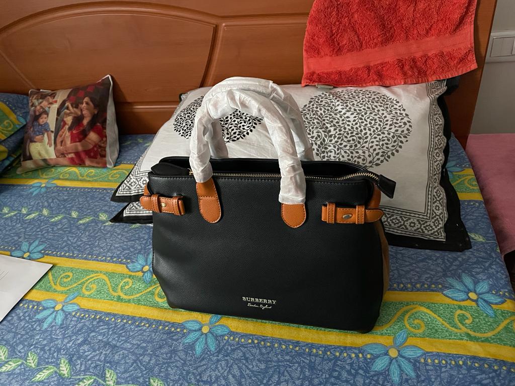 Burberry Banner Black Brown Colour Hand Bag photo review