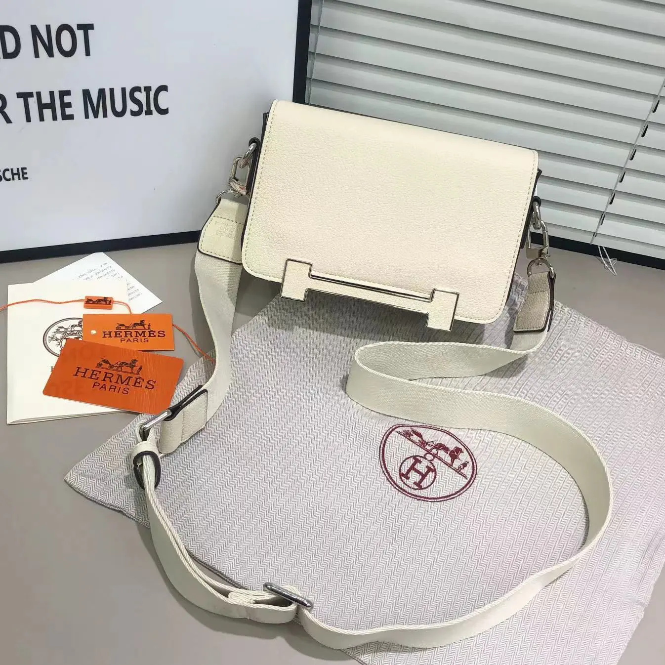 Hermes Geta White Sling Bag (With Box) photo review