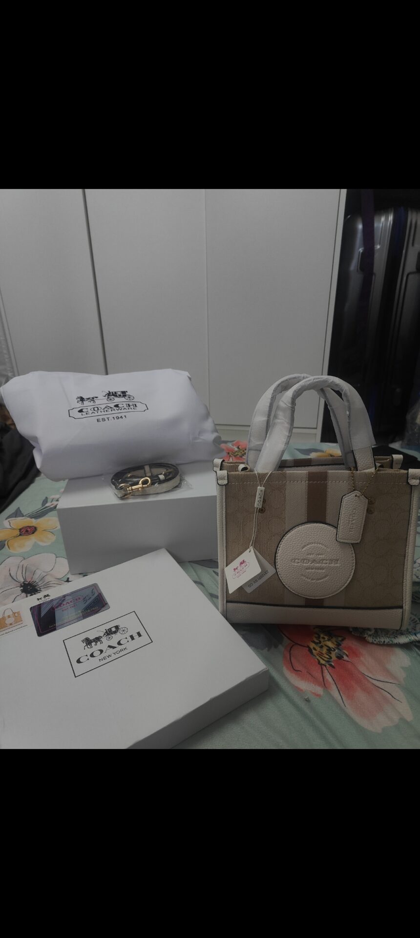 Coach Dempsey White Medium Premium Tote Bag (With Box) photo review
