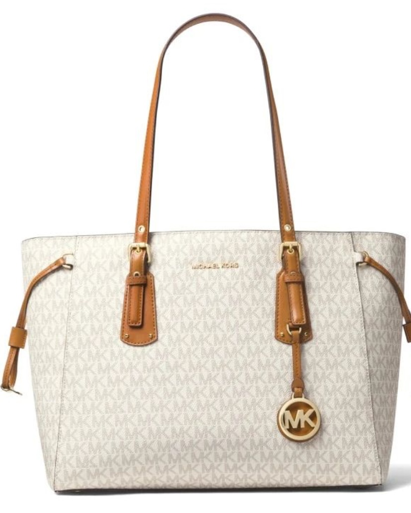 Michael Kors Voyager White Signature Tote Bag photo review